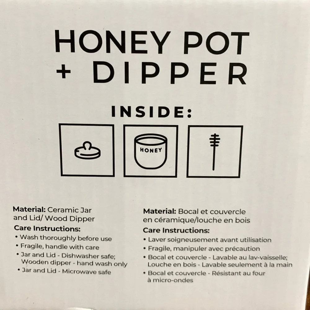 Honey Pot and Dipper - White - Picture 4 of 4